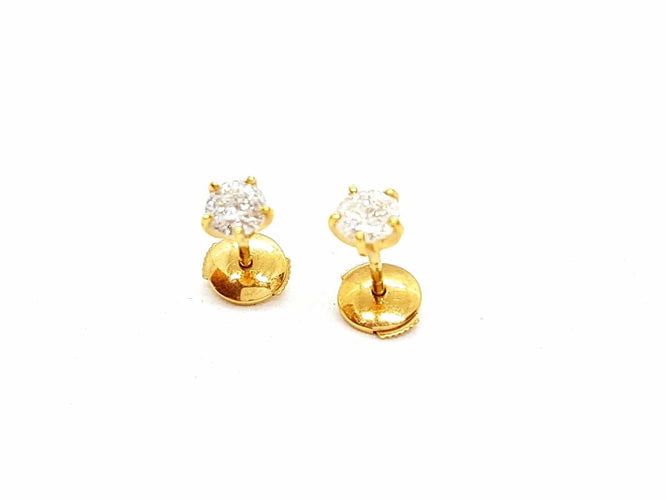 Boucles d'oreilles Boucles d'oreilles Puces Or jaune Diamant 58 Facettes 06429CD