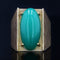 Bague 55 Chevalière chysoprase et or brossé 58 Facettes 22-282