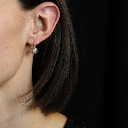 Boucles d'oreilles Boucles d'oreilles perles fines diamants dormeuses 58 Facettes 23-342