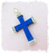Pendentif GARLAND - Pendentif Croix Lapis-lazuli & Diamants 58 Facettes AA 1572