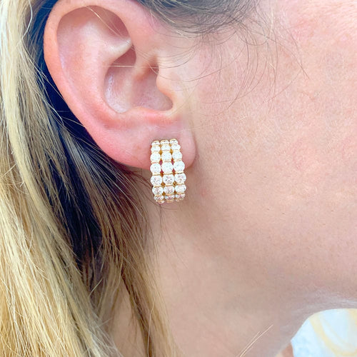 Boucles d'oreilles Clips d'oreilles or jaune, diamants. 58 Facettes 32853