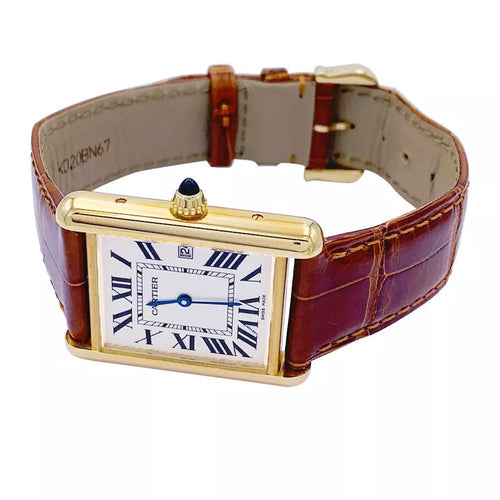 Montre Montre Cartier "Tank Louis Cartier" en or jaune. 58 Facettes 32595