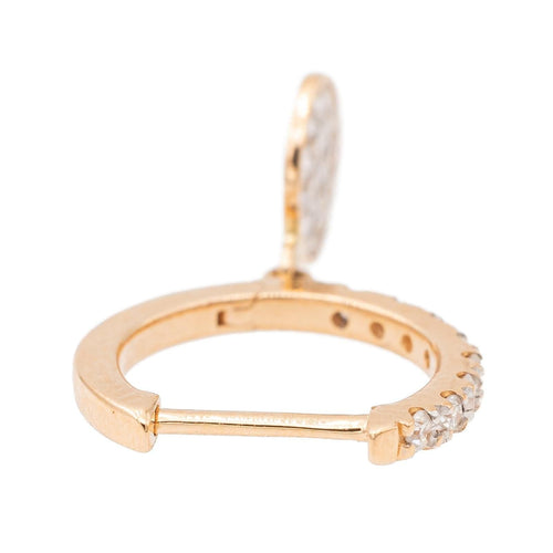 Boucles d'oreilles Ginette NY Boucles d'oreilles Créole Solo mini diamond ever hoop Or jaune diamant 58 Facettes 2595539CN