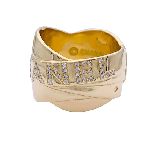 Bague 50 Bague Chanel, "Bolduc Signature", or jaune, diamants. 58 Facettes 32782