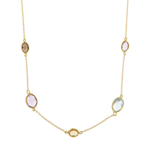 Collier Collier avec topaze et quartz 58 Facettes 34864