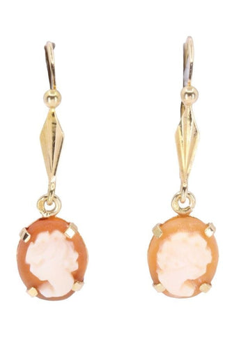 Boucles d'oreilles DORMEUSES PENDANTES CAMÉES 58 Facettes 077491