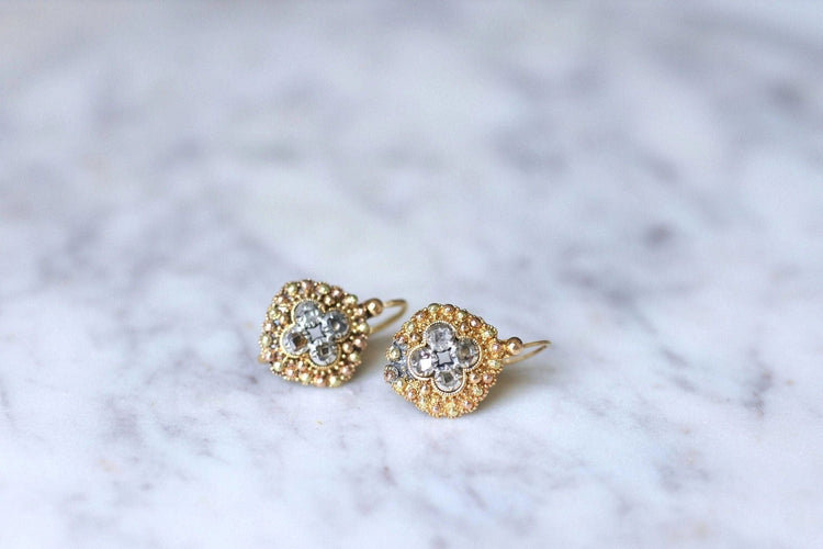 Boucles d'oreilles Boucles d'oreilles Charles X diamants 58 Facettes