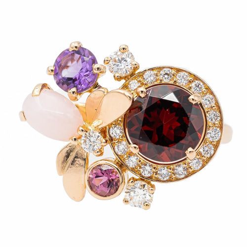 Bague 53 Chaumet Bague Attrape moi si tu m'aimes Or rose Grenat pyrope 58 Facettes 2648763CN
