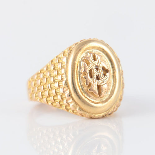 Bague 47 Chevalière en or jaune 58 Facettes P5L17