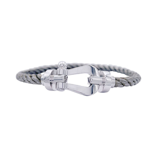 Bracelet Bracelet Fred, "Force 10", en or blanc et acier. 58 Facettes 33214