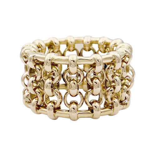 Bague 56 Bague bandeau Chanel or jaune. 58 Facettes 33097