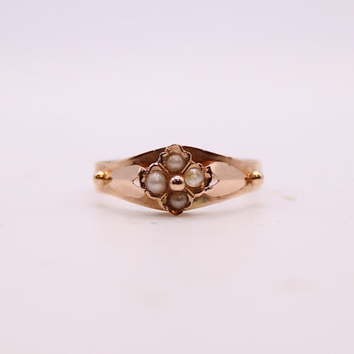 Bague 55 Bague Art-Nouveau Or Perles 58 Facettes