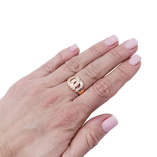 Bague 55 Bague Dinh Van, "Menottes R12", or rose, diamants. 58 Facettes 32391