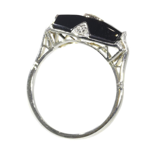Bague 54 Bague Art Déco diamant et onyx 58 Facettes 19324-0206