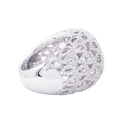 Bague 57 Bague Bucherer "Lacrima" or blanc, diamants. 58 Facettes 33513