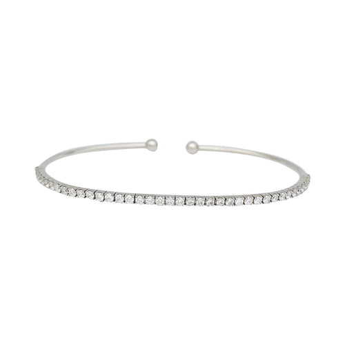 Bracelet Bracelet jonc diamants or blanc. 58 Facettes 31705