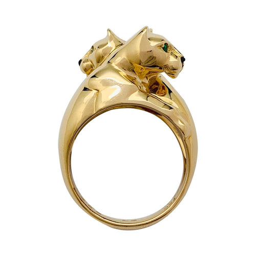 Bague 53 Bague Cartier, "Kozra", en or jaune, émeraude, onyx. 58 Facettes 31946