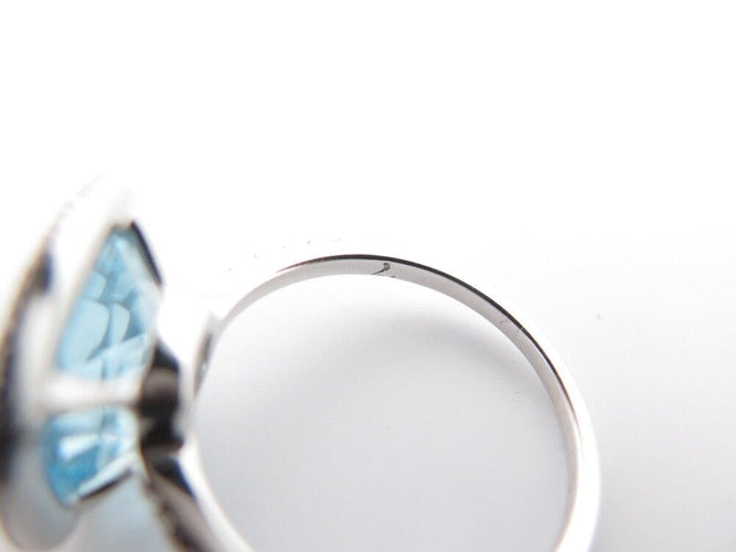 Bague 53 bague ISABELLE LANGLOIS solitaire coussin 53 topaze or blanc diamant 58 Facettes 254238