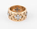 Bague Bague Motifs fleurs Or Jaune Ciselé 58 Facettes