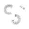 Boucles d'oreilles Boucles d'oreilles demi cercle Or gris Diamants 58 Facettes 1