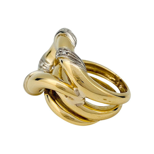 Bague 47 Bague "Noeud" en or sertie de diamants. 58 Facettes 31192