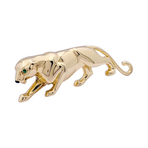 Broche Broche Cartier, "Samantha", or jaune, émeraude et onyx. 58 Facettes 33365