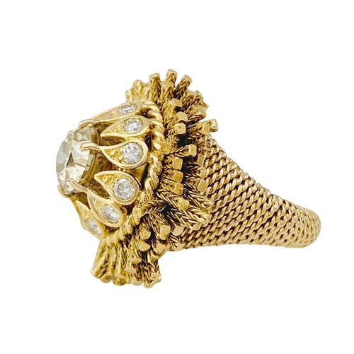 Bague 55 Bague Sterlé en or jaune et diamants. 58 Facettes 31575