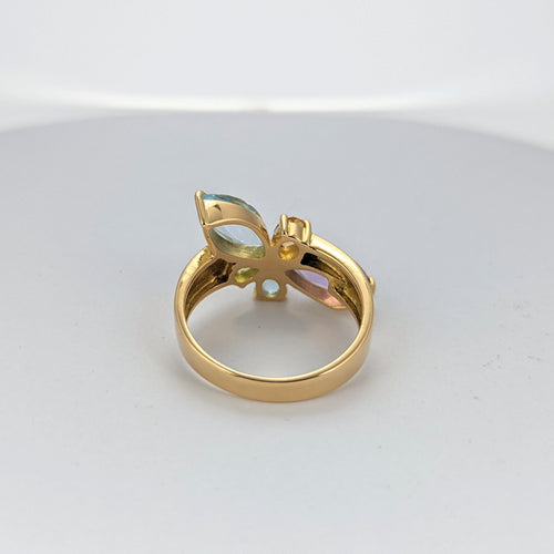 Bague Bague en or jaune motif floral 58 Facettes 20503