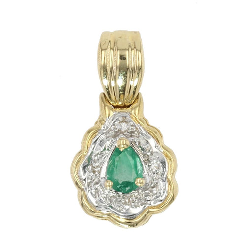 Pendentif Pendentif émeraude diamant or jaune occasion 58 Facettes 21-690