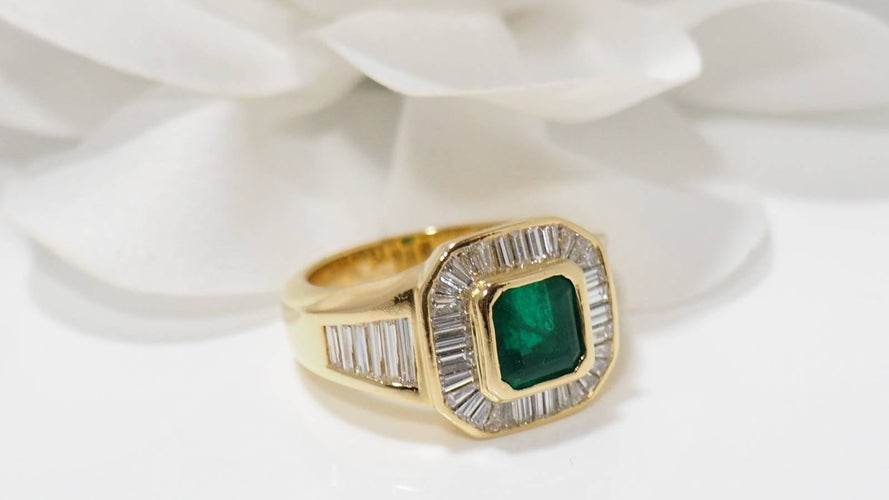 Bague 52 Bague émeraude et diamants 58 Facettes 32146