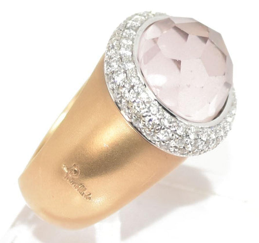 Bague Bague signée Pomellato or rose ornée d'une morganite facettée 58 Facettes