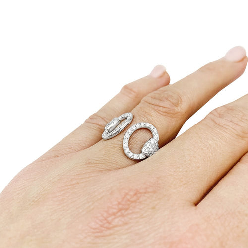 Bague 52 Bague Hermès, "Nausicaa", or blanc, diamants. 58 Facettes 30843