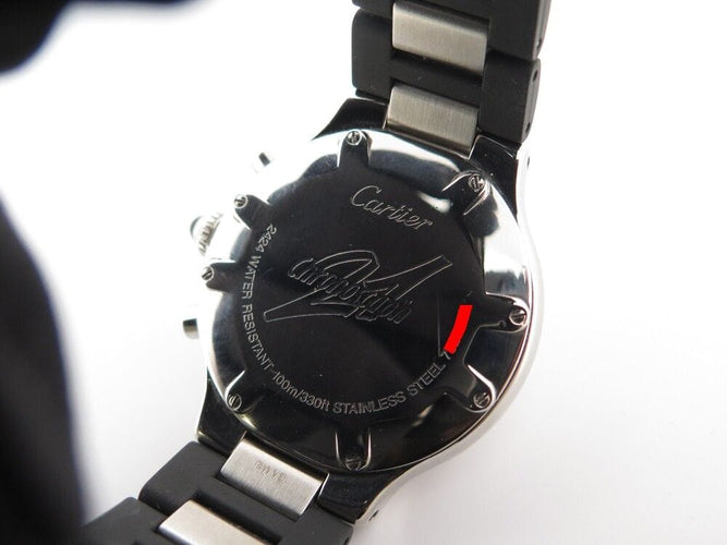 Montre montre CARTIER 21 chronoscaph 2424 quartz 38 mm chronographe acier 58 Facettes 252573