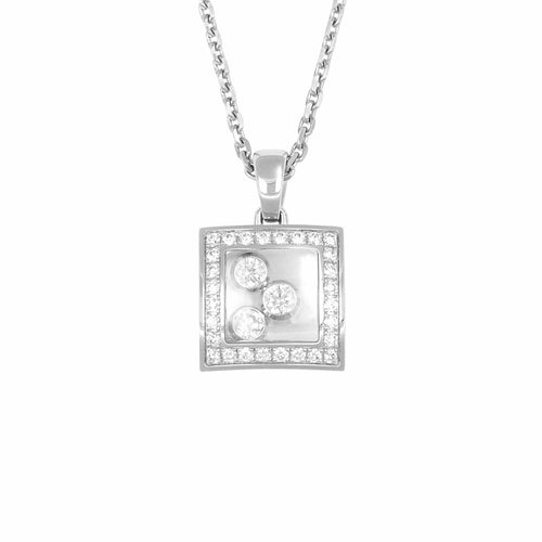 Pendentif CHOPARD - Pendentif Happy Curves Or blanc Diamants 58 Facettes 33A00246