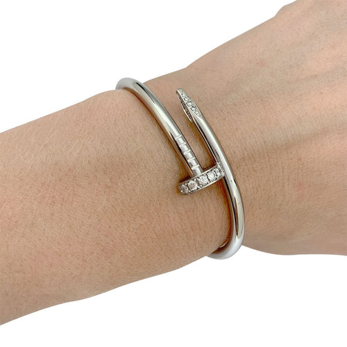 Bracelet Bracelet Cartier, "Juste un clou", or blanc et diamants 58 Facettes 31982