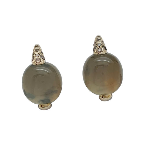 Boucles d'oreilles Boucles d'oreilles Pomellato, "Luna", or naturel, diamants et pierre de lune. 58 Facettes 31731