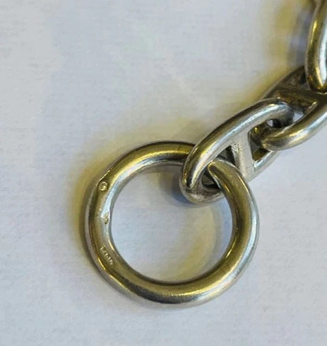 Bracelet Bracelet Hèrmes, maille chaine d'ancre en argent 58 Facettes