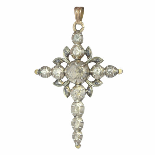 Pendentif Pendentif croix, diamant taille rose 58 Facettes 23054-0078