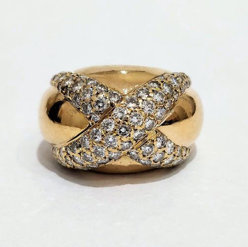 Bague 54 Bague "dôme" or jaune diamants 58 Facettes 1-576/10