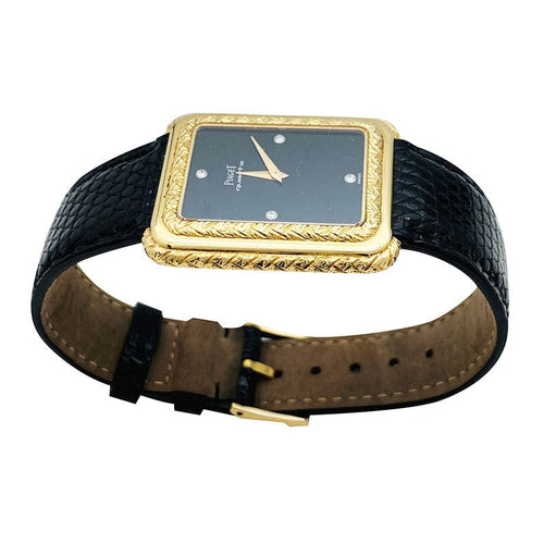 Montre Montre Piaget en or jaune, cuir. 58 Facettes 30803