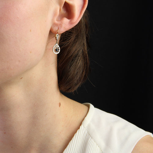 Boucles d'oreilles Boucles d'oreilles anciennes saphirs diamants 58 Facettes 21-339