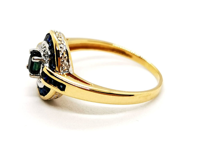 Bague 53 Bague Art déco Or jaune Saphir 58 Facettes 1292342CN
