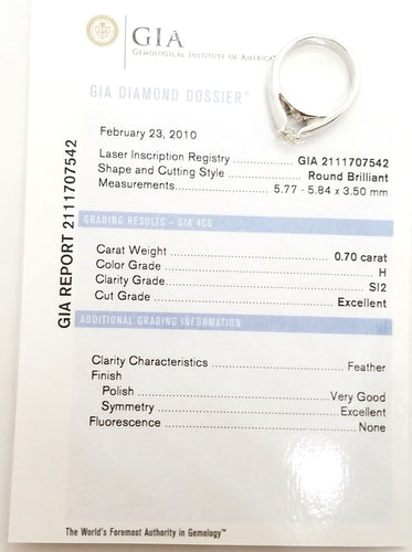 Bague 54 Bague Solitaire Or blanc Diamant 58 Facettes 578738RV