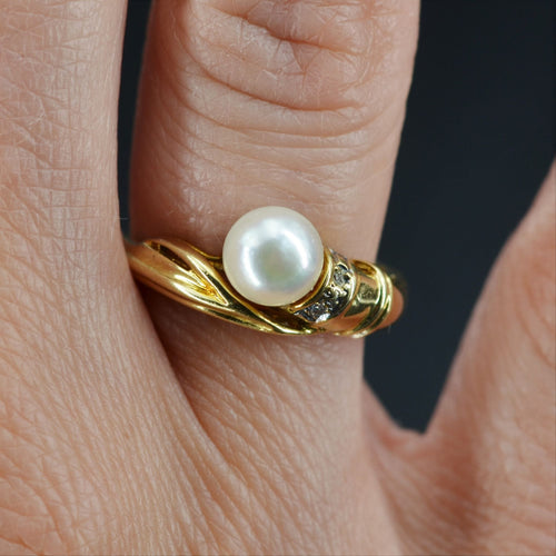 Bague 52 Bague occasion perle de culture diamants 58 Facettes 21-189E