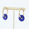 Boucles d'oreilles Boucles d'oreilles créoles or et disques de lapis lazuli 58 Facettes CVBO4