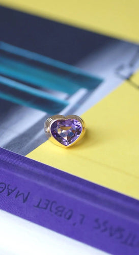 Bague Bague boule coeur améthyste et diamants 58 Facettes