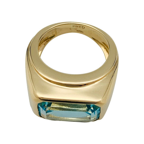 Bague 52 Bague Fred or jaune et topaze bleue. 58 Facettes 33027
