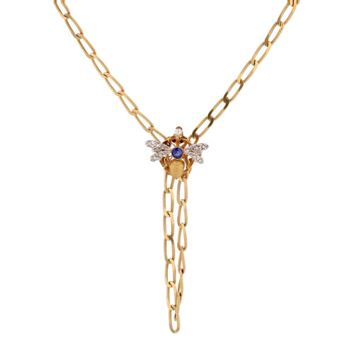 Collier Sautoir en or ancien maille gourmette ovale torsadée et son coulant 58 Facettes CVCO11-22-085