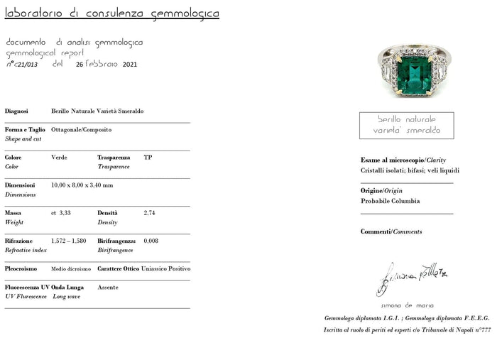 Bague Bague Or Diamants Emeraude 58 Facettes