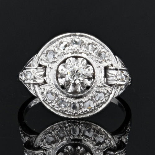 Bague 49 Bague diamants ancienne art déco 58 Facettes 22-217